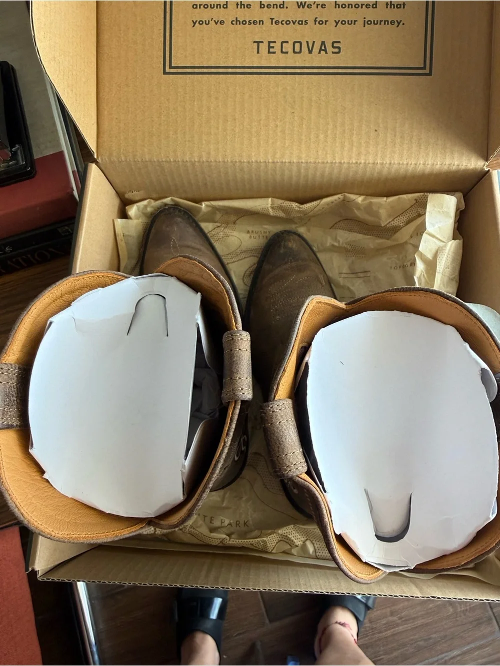 GIRLS Tecovas Brown Leather Western Boots